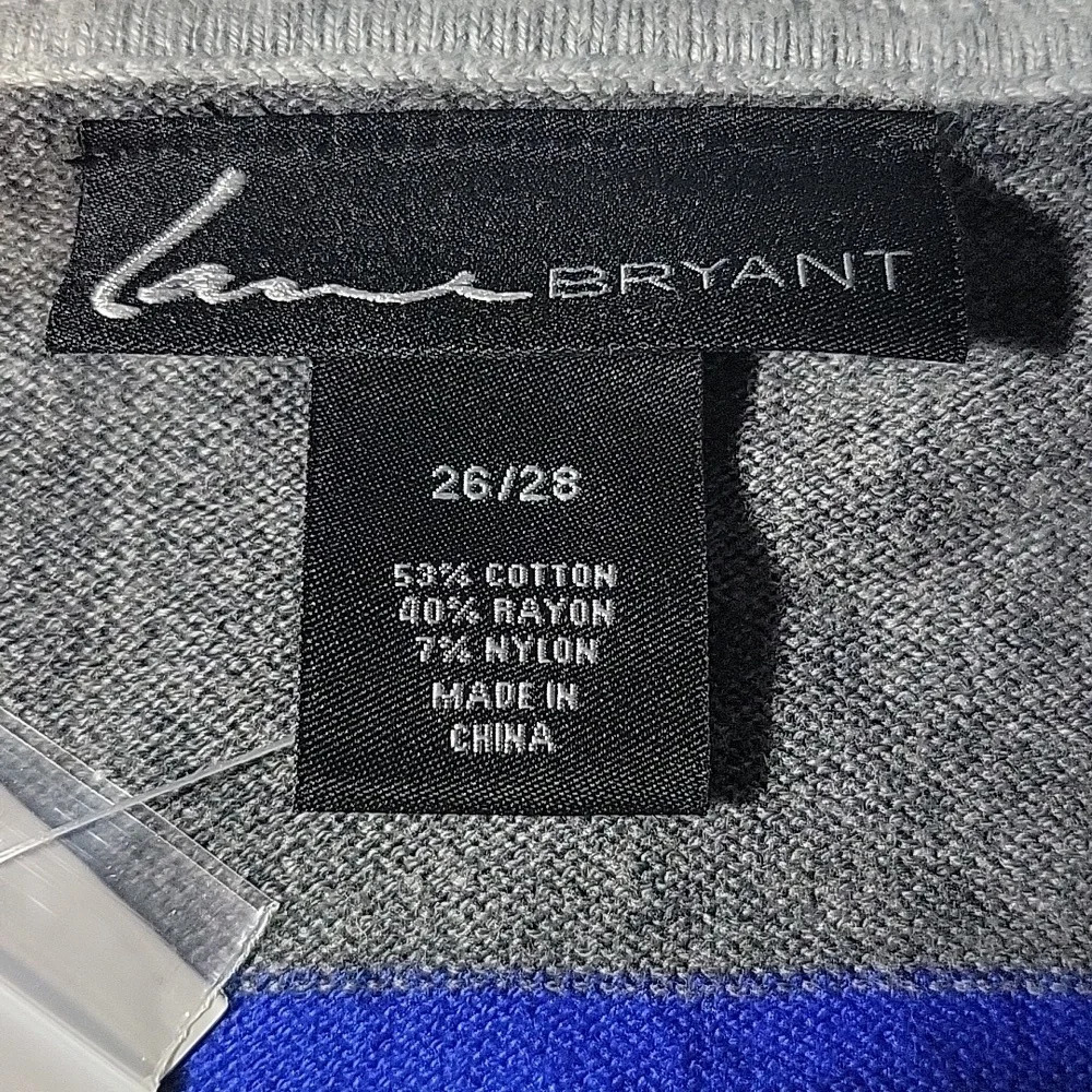 **LANE BRYANT Striped V Neck Pullover Sweater Size 26/28 - Picture 6 of 7